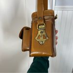 Vintage Perrin Plainsman Cowhide Leather Camera Case Bag Purse Handbag Tan strap Photo 4