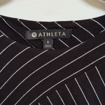 Athleta Santorini Black White Stripe Sleeveless Tank Jersey Dress Photo 2