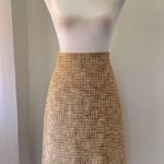 Piazza Sempione Vintage ‘00s Tan Linen Blend Textured Knee Length Skirt Photo 1