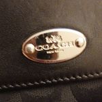 Coach Black Signature Flap Top Trifold IWallet Photo 11