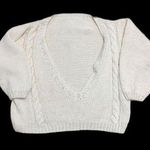 Off white Handmade cable knit deep vneck Cropped sweater size XXL Photo 1