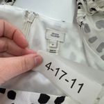 River Island  Dress Womens 4 US White Black Printed‎ Puff Sleeve Mini Photo 3