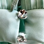 Azazie  Bridesmaid Dress Maxi Pleated Sleeveless Mock Neck Bow Mint A4 Photo 1