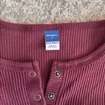 Old Navy  Maternity Long-Sleeve Henley Top in Raisin Arizona Photo 2