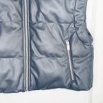 ZARA Quilted Faux Leather Cropped Puffer Vest Exposed Silver Zippers Pockets XS Photo 3