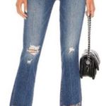 MOTHER THE INSIDER CROP STEP CHEW WASH DANCING ON COALS Hi Rise Kick Flare Ankle Blue Size 25 Photo 0