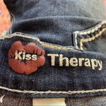 Kiss Therapy Stretch Dark Wash Denim Shorts Blue Size 18 Photo 6