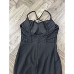 City Triangles Crepe Scoop Neck Sheath Dress with Crystal Fringe Size 0 Juniors Black Photo 8