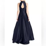 Monique Lhuillier  High Neck Evening Gown Dress Navy 12 Pockets Photo 5