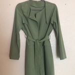 Army Green Long Sleeve Pockets Trench Coat Size XS Photo 5