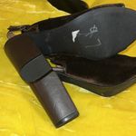 Calvin Klein Size 9.5 Brown Velour Peep Toe Block Heels Photo 7