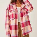 Free People we the free izzie plaid flannel cargo shirt shacket size small Photo 0