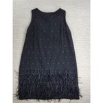 Ann Taylor Black Rhinestone Feather Hem Shift Dress 14 Party Cocktail Flapper Photo 2