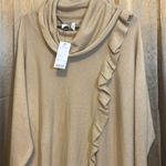 Ny Collection , beige sweater size large ruffle accent Photo 2