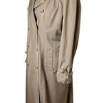 London Fog 70s Vintage British Khaki Classic Trench Coat Longline Lined Sz 14 Photo 3
