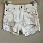 Carmar White Titania Viridine High Rise Distressed Denim Shorts Size 24 Photo 5