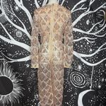 Pretty Little Thing Sequin Jumpsuit Champagne Mesh V-Neck sz 4 New Years Photo 4