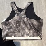 Athleta Gray Cropped Tank Top Fitted Athletic Wear and black velvet pants Photo 1