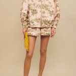 Maje  Palm Tree Print Jacket Hooded Zip Front M (Size 10) NWT Elastic Waist Photo 1