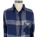 Rails  Charli Linen Blend Button-Down Shirt Patriot Blue White Size Small Photo 1