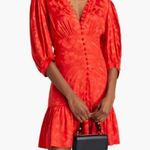 Sandro Azelie Silk-blend Red Satin-Jacquard Mini Dress Photo 12