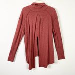 Free People We the Rust Orange Split Back Turtleneck Sweater Size L Photo 3