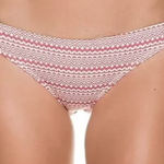Eberjay Eberjey Bikini Bottom Womens Large Red‎ White Cherokee Heart Allie Made in USA Photo 0
