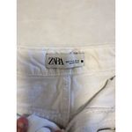 ZARA ‎ Jean Shorts Womens 10 White Denim Cutoff Distressed High Rise Cheeky Photo 2