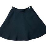Sandro  Size 1 US S A-line Knee Length Skater Round Skirt Black Button Detail Photo 0