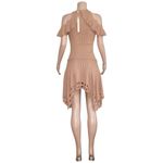 JONATHAN SIMKHAI Crochet Knit Hankerchief Hem Dress, Blush, XS Brown Photo 8