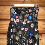 Mac Duggal 93695 Womens Black Floral Sequined Strapless Column Gown Photo 6