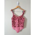 Free People  Womens Weekend Plans Bodysuit Floral Hot Pink Size Extra Large NEW Photo 1