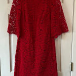 Ralph Lauren Lauren All Over Floral Lace Cherry Red Mini Dress - Size 6 Photo 0