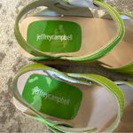 Jeffrey Campbell  Spiced Wood Wedge Sandals Lime Green Photo 3