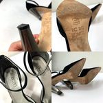 BCBGMAXAZRIA Vintage Bcbg MaxAzria Leather Velvet Heels Women's 8.5 Photo 3