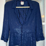 Yoana Baraschi Vintage Navy Blue Glam Rock Lightweight Blazer Jacket Size 2 XS Photo 0
