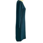 Vintage Outlander teal textured long sleeve boat neck sweater dress Green Size L Photo 2