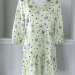 Ann Taylor Tiered Dress Floral Lemon Blue Long Sleeve Mini Flare Size 4 NEW Photo 0