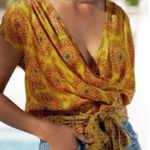 Anthropologie  Maeve Cap-Sleeved Blouse Photo 0