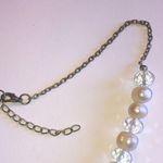 Silver Tone Genuine Pearls & Clear AB Beaded Boho Heart Pendant Necklace Photo 3