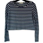 Olive & Oak Stripe Long Sleeve Cropped Top Medium Photo 0