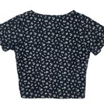 Brandy Melville Brandy Melville Floral Amara Crop Top OS Black Small medium Photo 3