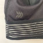 All In Motion  Black Racerback Sports Bra Padded Striped Mesh Cutout S Photo 3