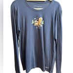 Life is Good  Crusher Tee “Snow Good” Blue Graphic Tee Christmas Winter Sz L Photo 0