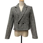 Madison d' Amelie Paris Women's Houndstooth Jacket Size 8 Cropped Black Photo 0