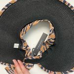 Tahari  Hat Visor Sun Animal Print Bow Packable Roll Up Black Blue Camel Tan Photo 6
