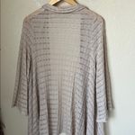 Alice + Olivia  beige draped light knit open front cardigan Photo 6