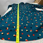Who What Wear  S Mock Neck A-Line Teal/Blue Dot Print Long Sleeve Photo 7