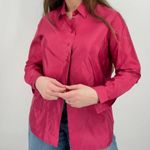 vintage coastal cowgirl boho 100% silk hot pink button down blouse top size s Photo 4