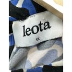 Leota  Mindy Shirred Midi Dress Blue Black White Plus Size 1X Career‎ Work Photo 2